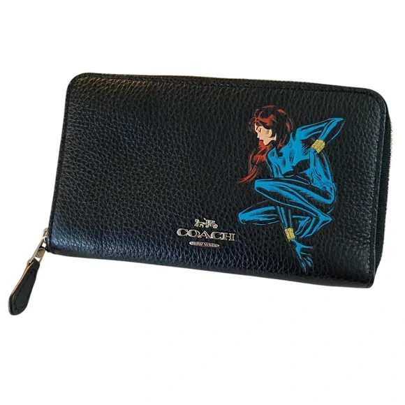 COACH X Marvel Medium Zip Around Wallet With Black Widow NWOT - Picture 7 of 7
